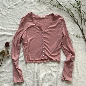 Romwe Cropped Light Pink Shirt